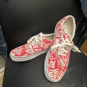 Vans Red and White OTW Logo Shoes